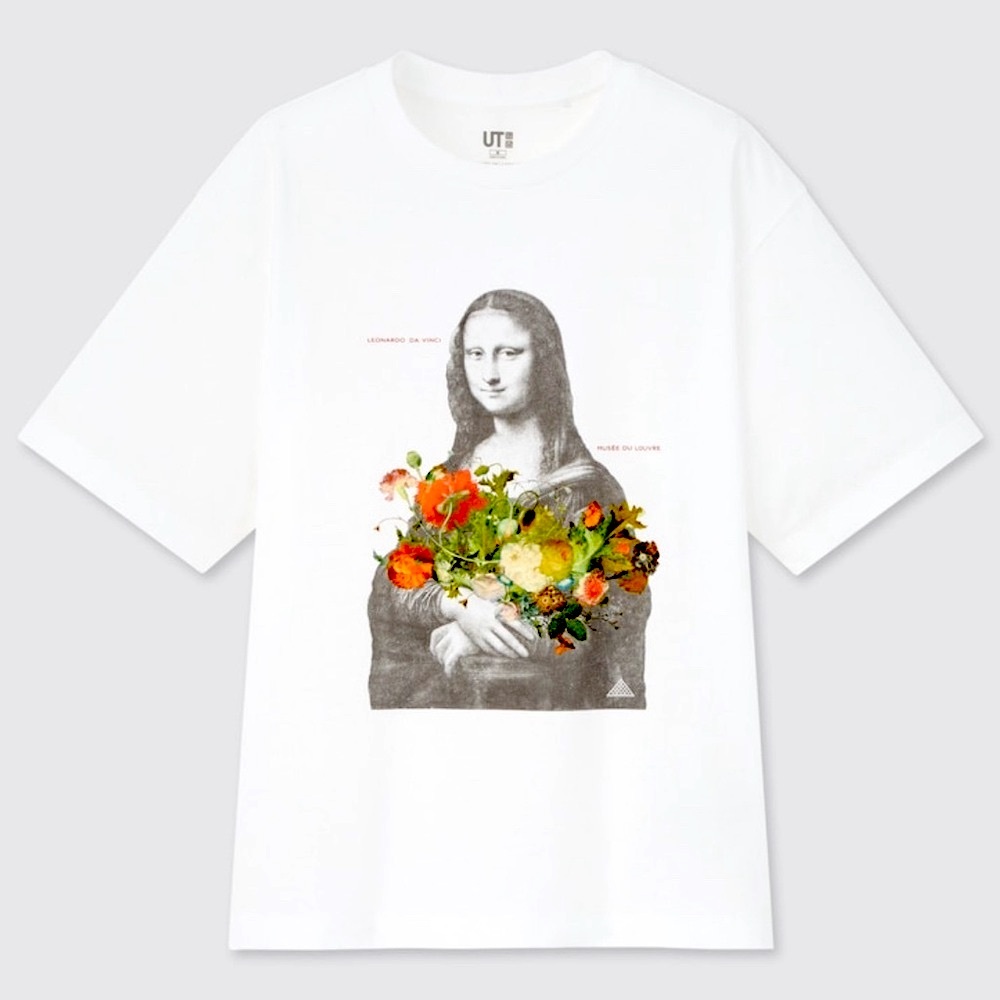 Uniqlo Louvre Mona Lisa Da Vinci Portrait Tee White Size L